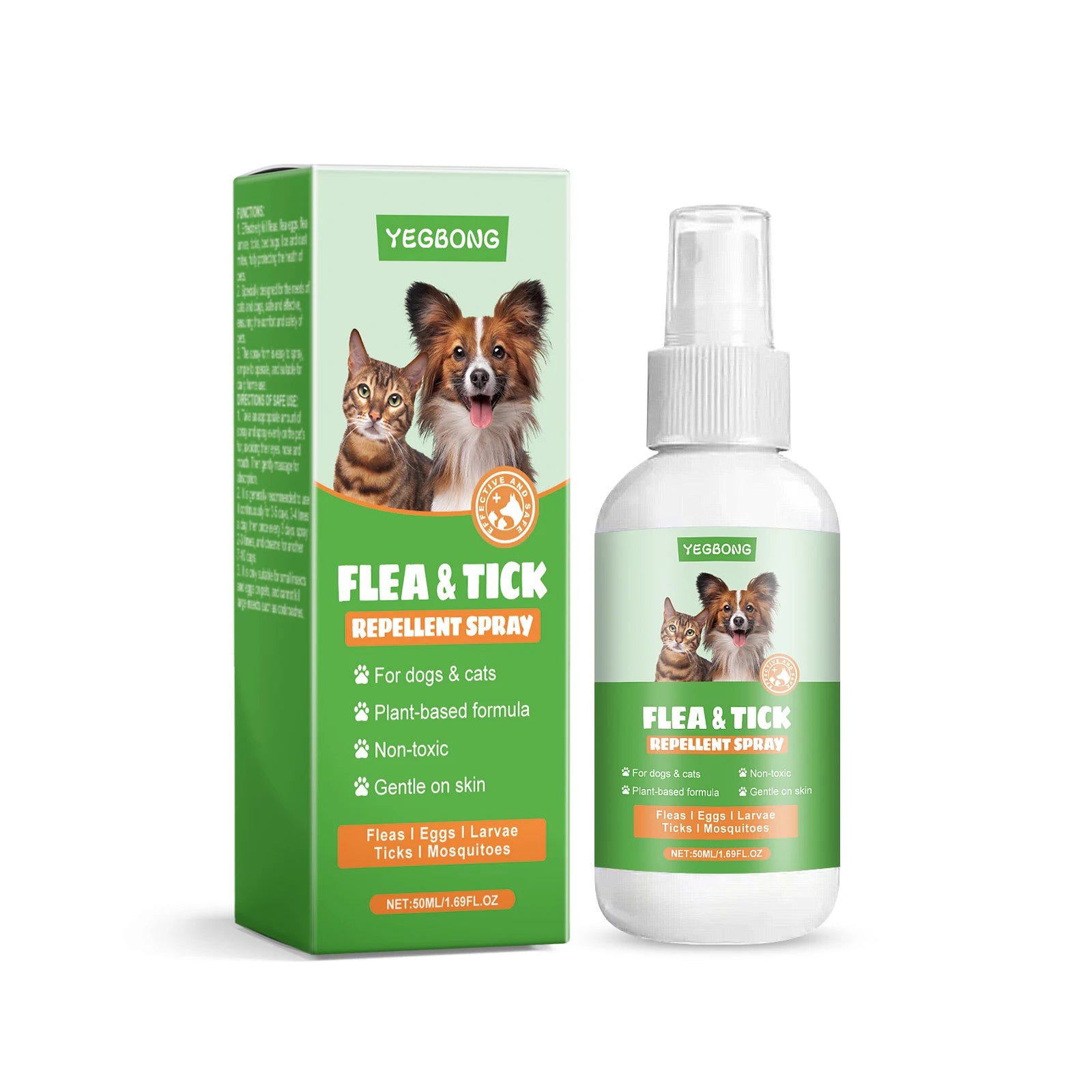 Pet Flea Tick Repellent Spray Effectively Reducing Fleas and Ticks Relieve Skin Itching Protect Health Fast-Acting Pet Repellent Qme