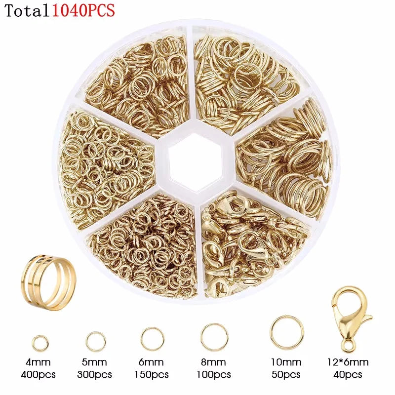 Alloy Accessories Jewelry Findings Set Earring Making Kit Lobster Clasp Open Jump Rings Repair Tools DIY Jewelry Making Supplies Qme 20