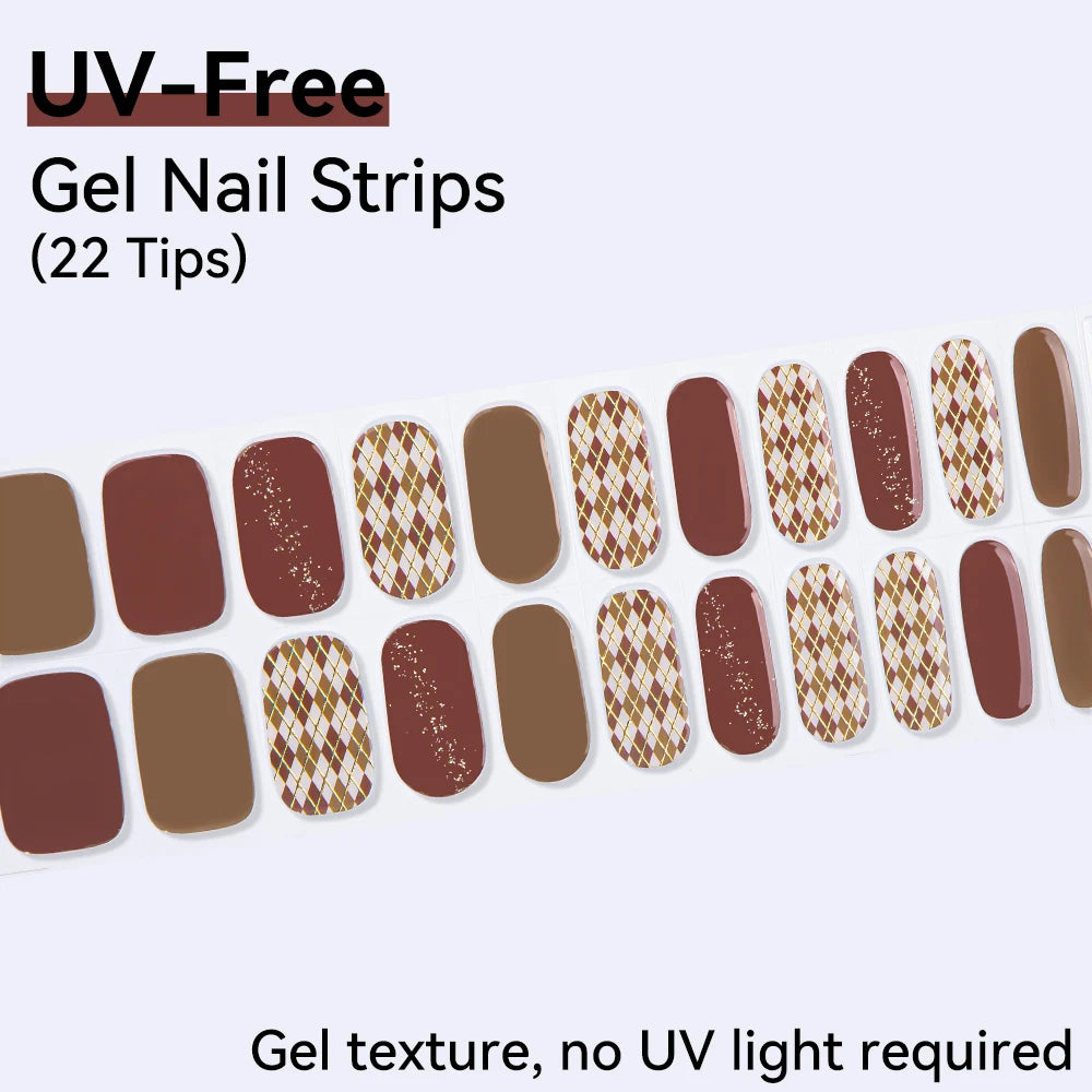 22Tips Sparkling Leopard Pattern Full Cover Nail Stickers French Qme BSA-0174