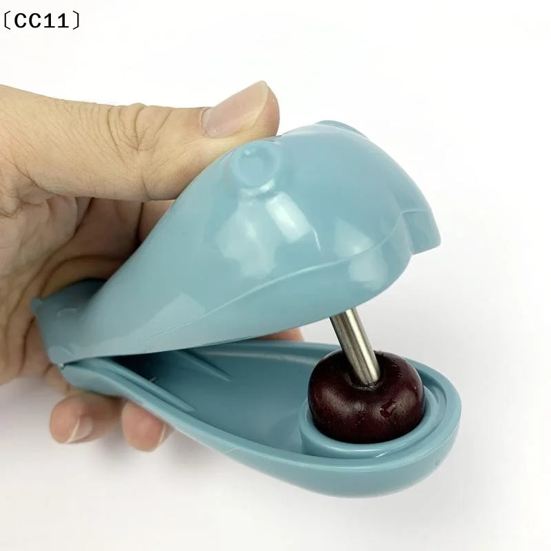 Cute Whale Shaped Cherry Pitter Stainless Steel Corer Easy Grip Qme