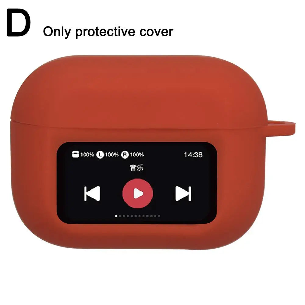Headphones CASE For AirPods A9 Pro With Screen Corners Shockproof Anti-slip Full Cover Protective Case For AirPods A9 Pro Qme D