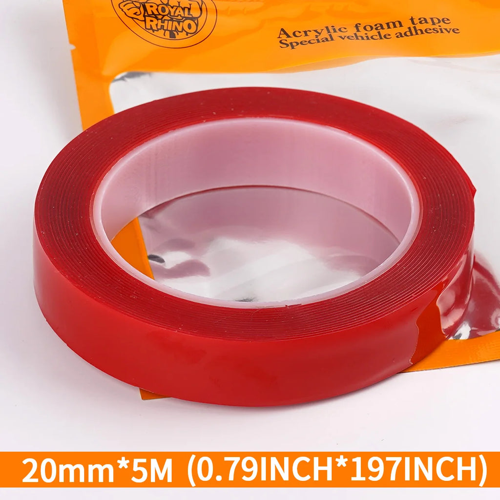 LED light strip adhesive strip double-sided nano acrylic tape transparent strong adhesion Christmas party balloon fixing Qme Width 20mm