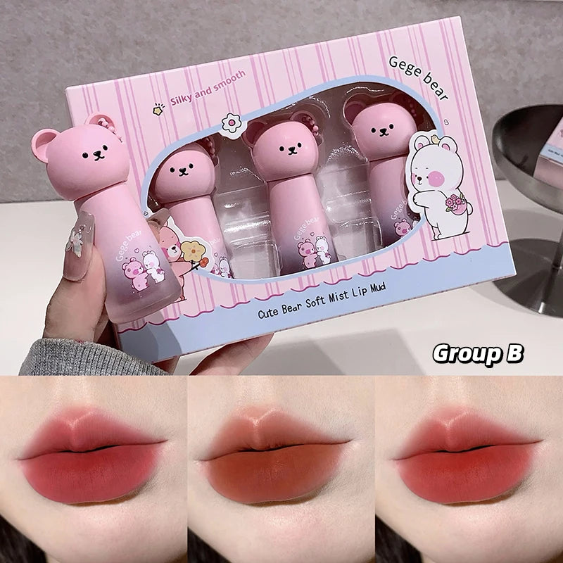 Gege Bear Cute Pendant Matte Lip Glaze Velvet Clay Long-lasting Qme GX1392TZ-B