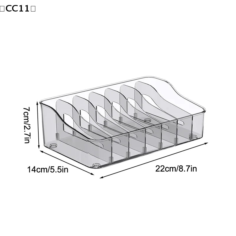 Large Capacity Spice Rack Transparent Divided Cosmetic Food Storage Qme