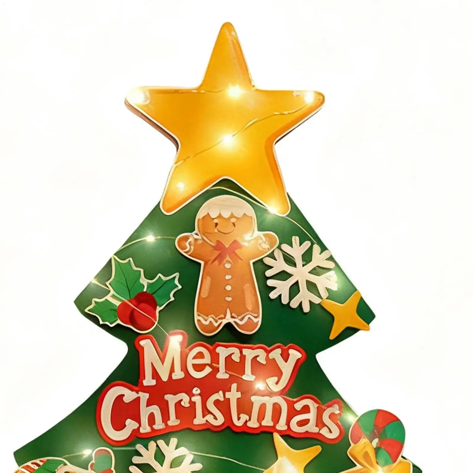 Felt Christmas Tree Kids 9 8ft Light String LED Crafts Wall Bedroom Qme