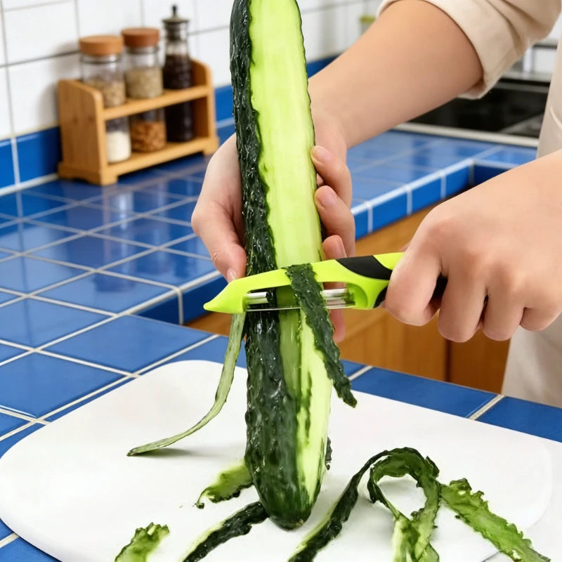 Premium Stainless Steel Multifunctional Peeler Anti Slip Handle Vegetable Fruit Potato Scraper Kitchen Gadget Accessory Qme