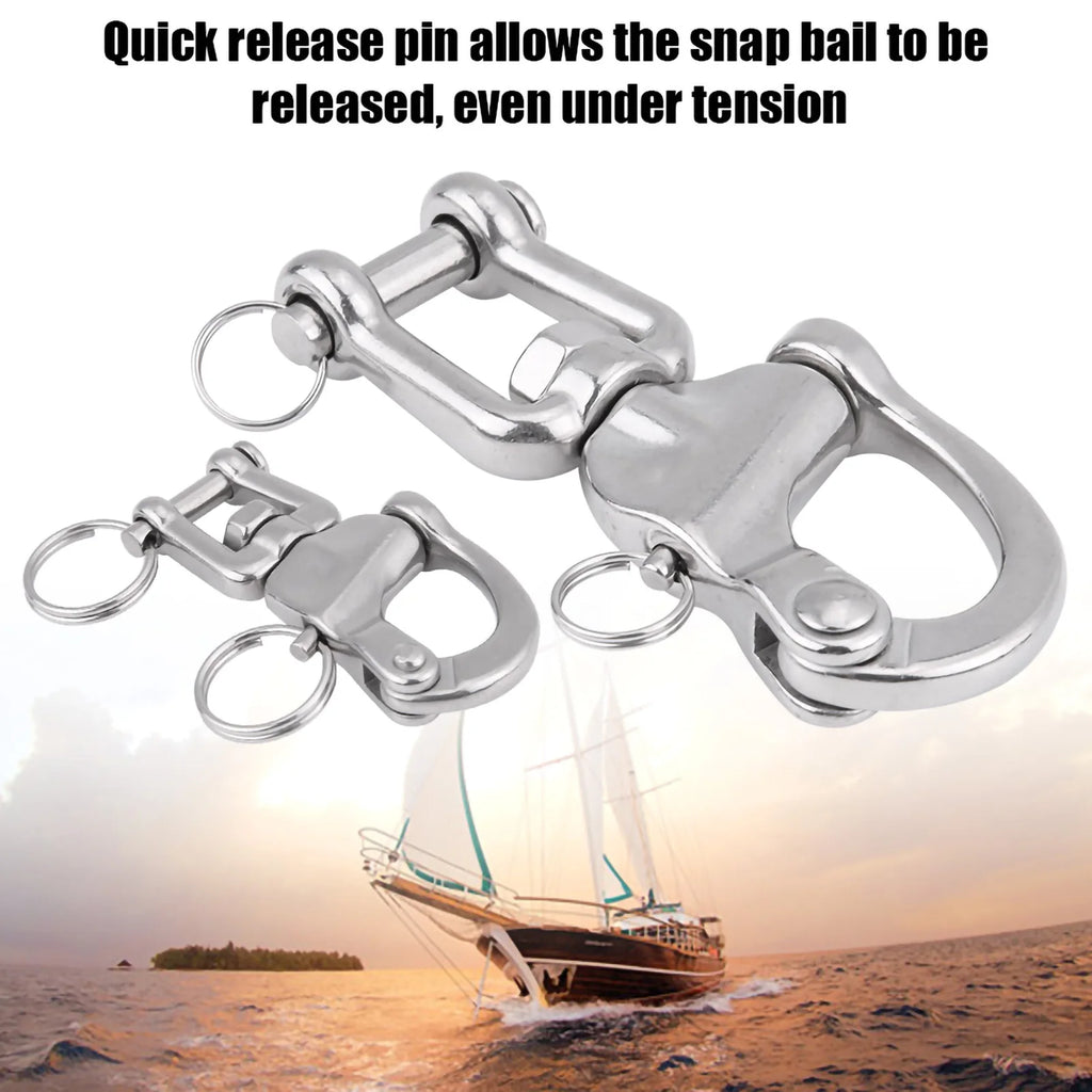 Swivel Snap Shackle Swivel Shackle Snap Shackle 316 Stainless Steel Jaw Swivel Snap Shackle for Sailboat Spinnaker Halyard Qme