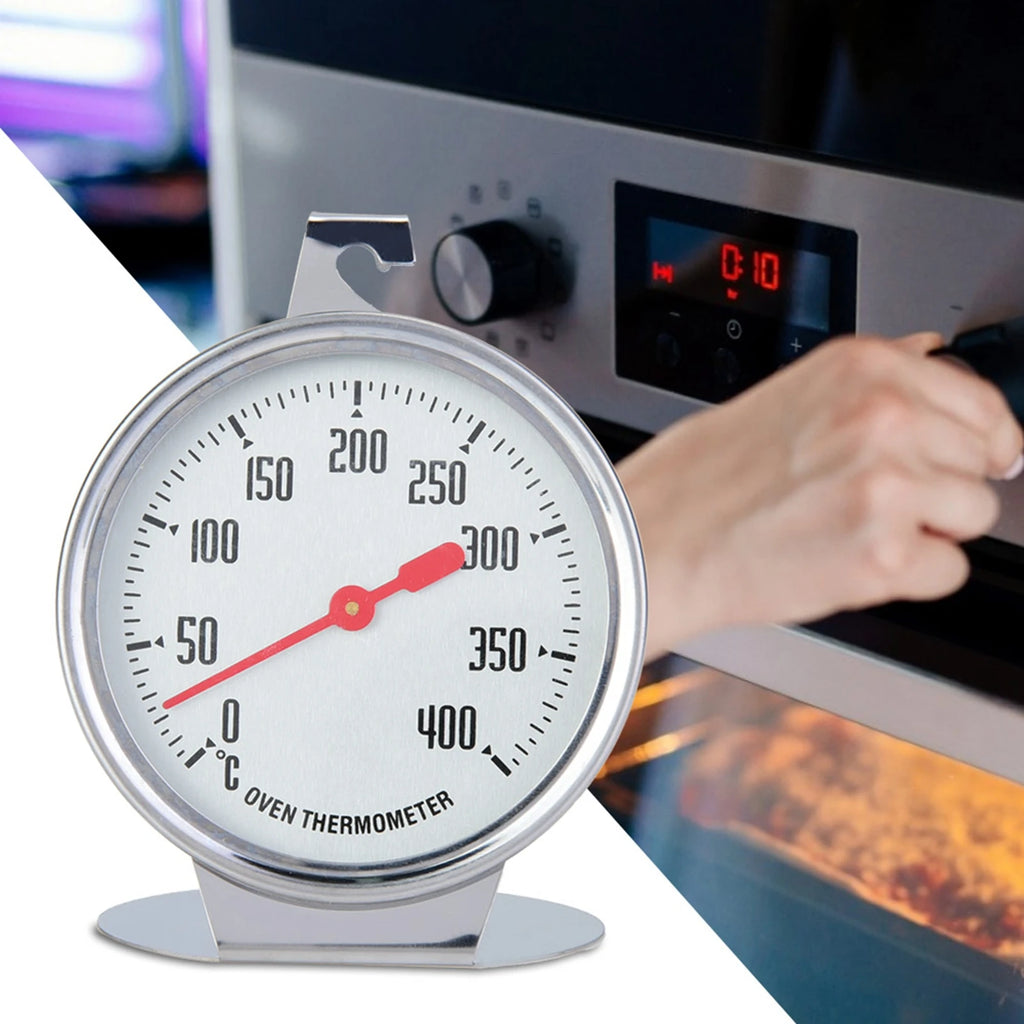 Temperature Gauges 0-400 Degrees Stand Up Oven Thermometer Stainless Steel Large Gage Kitchen Baking Supplies Thermometer Qme