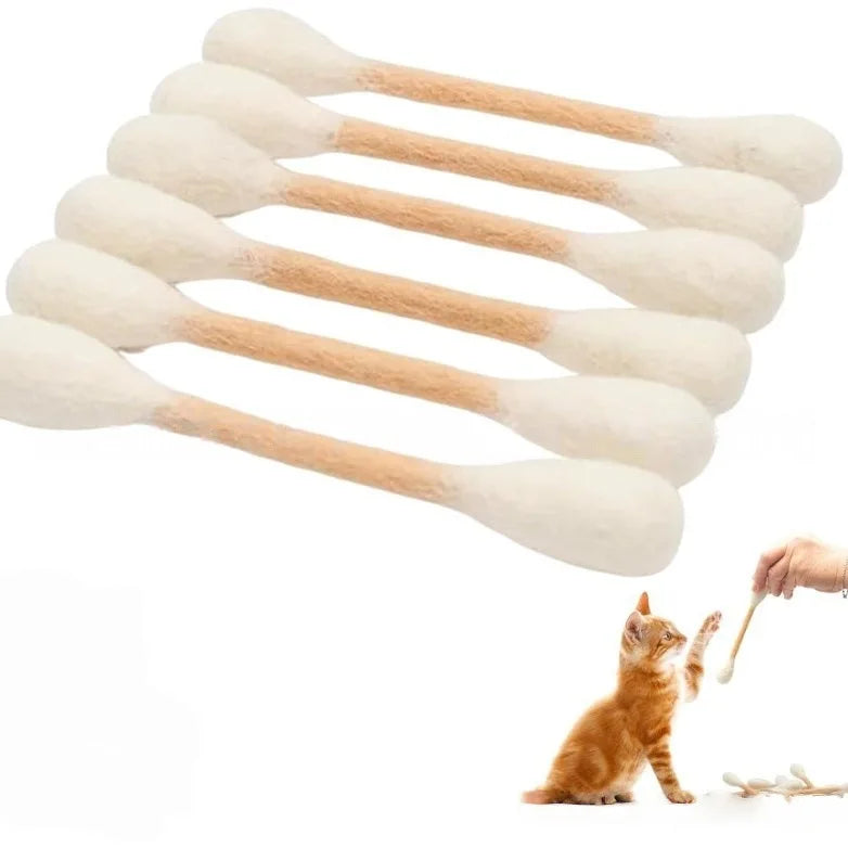 6/12PCS Cotton Swab Shaped Catnip Toy Durable Kitten Teeth Grinding Pet Interactive Chewing Play Accessory Qme C-6
