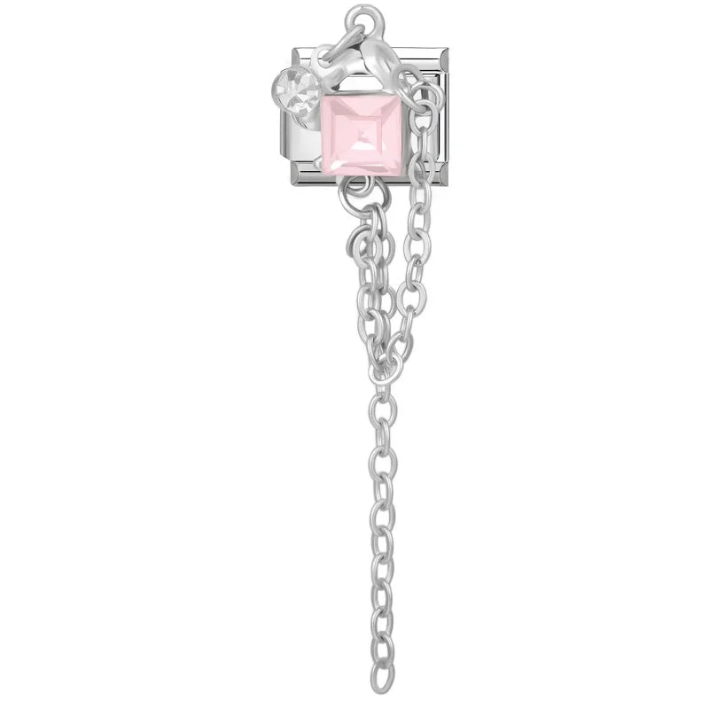 Wholesale Zircon Long Tassel Chain Pendant Series Italian Charm Links Fit 9mm Stainless Steel Bracelet Women DIY Making Jewelrys Qme Style 29