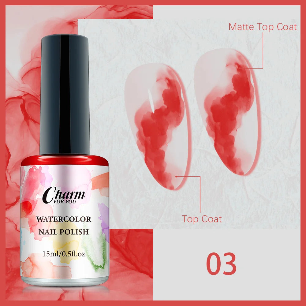 Clear Blooming Nail Gel Watercolor Marble Blossom Polish Spreading Qme 03
