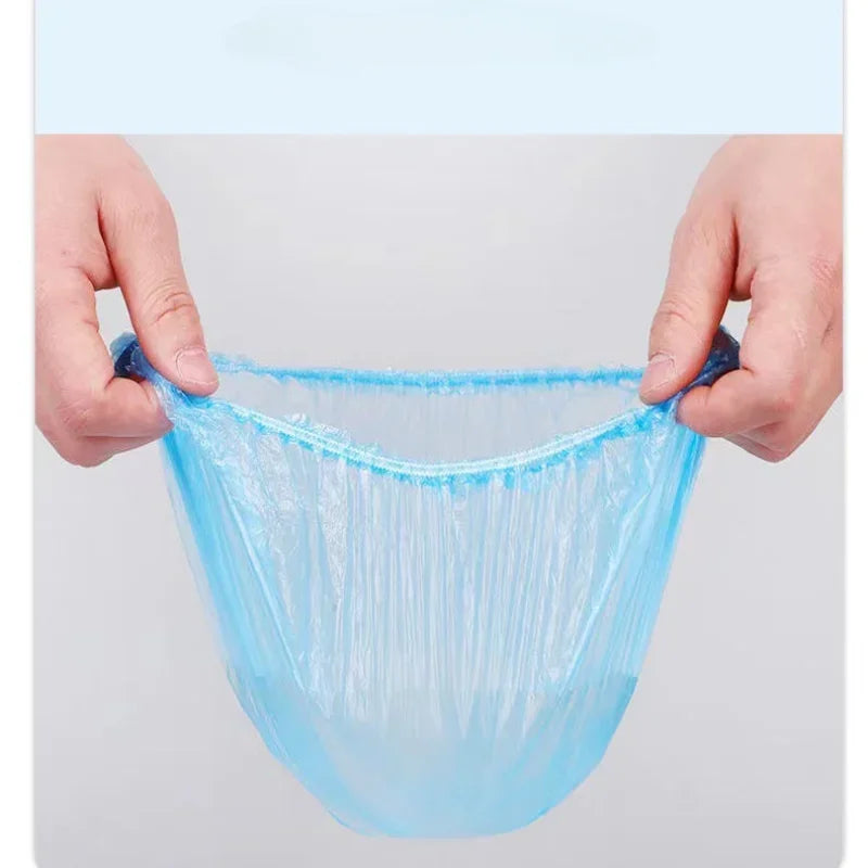 100Pcs Shower Cap Head Cover Elastic Plastic Thickened Pink Round Cover Food Kitchen Bathroom Accessories Food Preservation Bag Qme