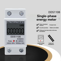 A02F-DDS1108 Digital Electric Energy Meter Single Phase AC220V 60Hz Kwh Meter LCD Display Multifunctional Wattmeter Qme As Shown