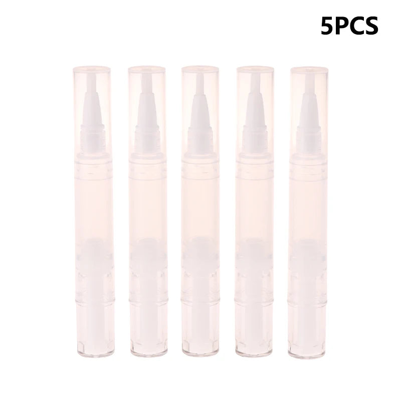 5 Refillable Nail Oil Pen Brush Tip Empty Applicator Cuticle Eyelash Qme 5pcs
