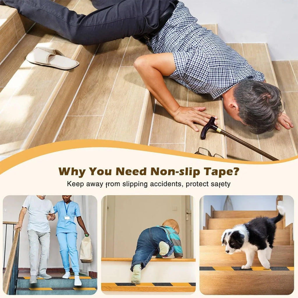 Non Slip Safety Grip Tape Anti-Slip Indoor Outdoor Stickers Strong Adhesive Safety Traction Tape Stairs Floor Warning Tape Qme