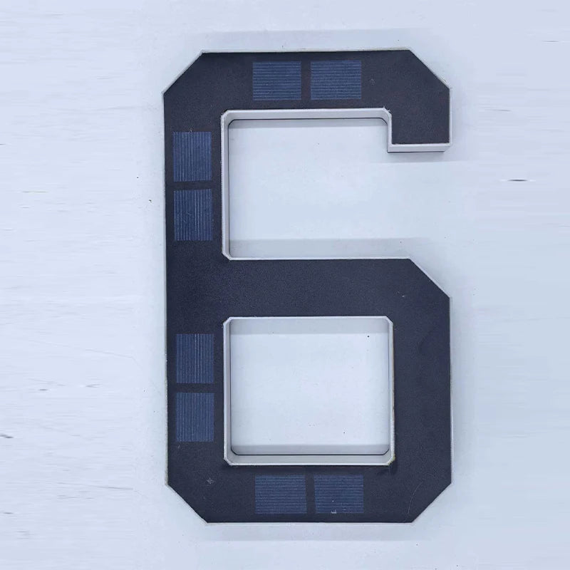 Light Sensor Solar House Number Lights Waterproof Modern LED Address Sign Outdoor Wall Decor For Home Yard Daily Use Qme 4.7 inch digit 6