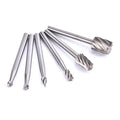 6 Speed Wood Working Drill Bits Rotary Files Mini Round HSS Burr Qme 6PCS