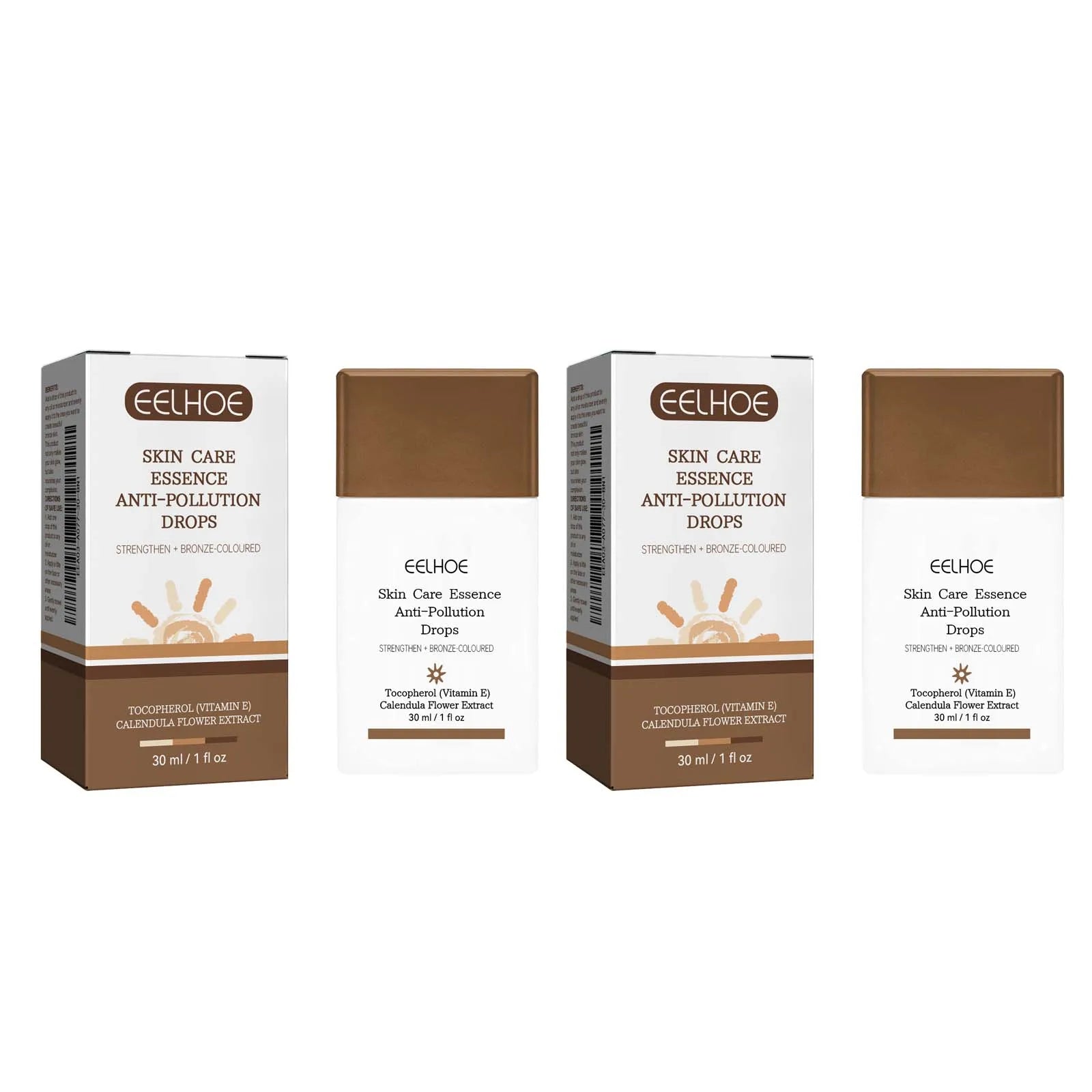 Fake Tan Peptide Serums Liquid Bronze Dark Self Tanning Serum Drops Summer Face Body Bronzing Essence Moisturizing Firming Skin Qme 2 x 30ml Boxed