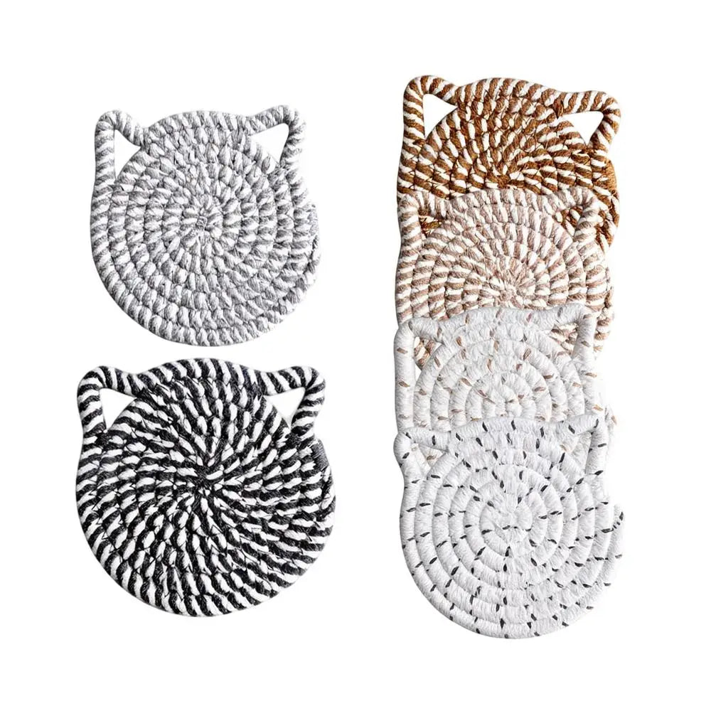 Drink Coasters 6 Pieces Cotton Desk Decor Coffee Cup Table Coasters Set For Kitchen Bedroom Dining Living Room Office Bar Qme China Mainland A 6pcs