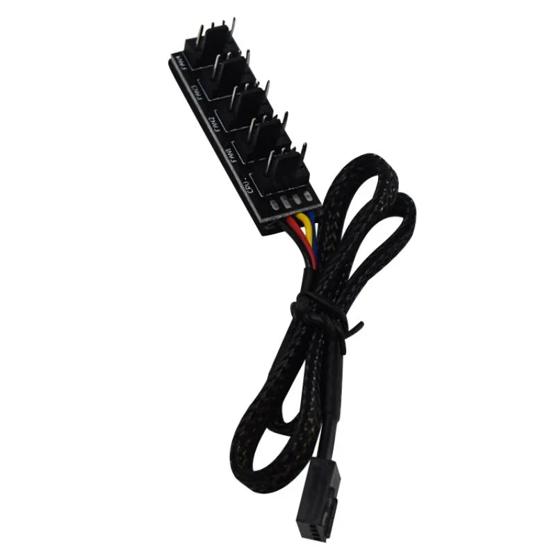 1 To 5 4-Pin TX4 PWM CPU Cooling Fan Braided Power Cable Hub Splitter Adapter 3 Pin 4 Pin Extension Cord Qme