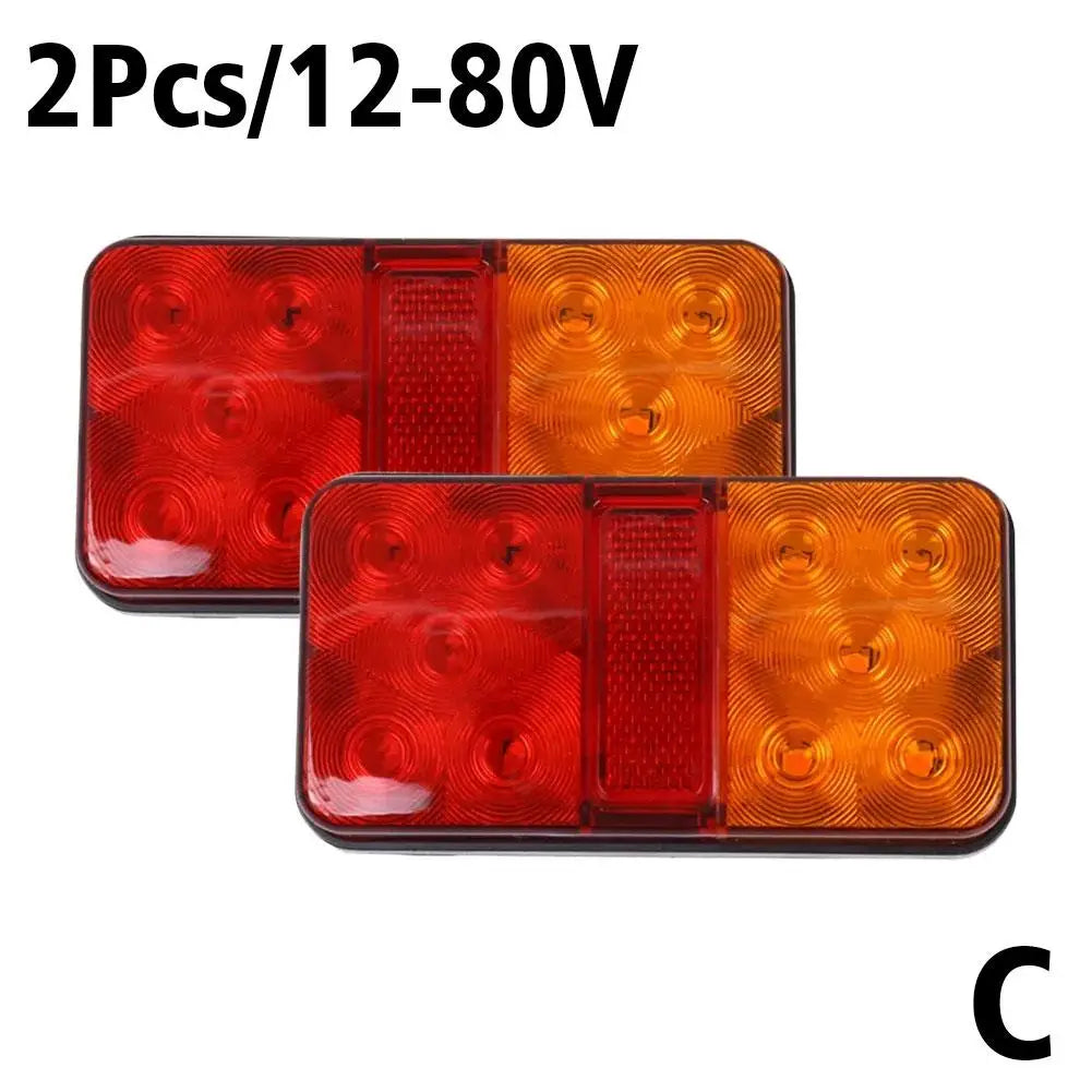 NEW 12V/24V/12-80V LED Truck Tail Lamp Taillight Turn Signal Indicator Stop Lamp Rear Brake Light For Car Truck Trailer Qme C