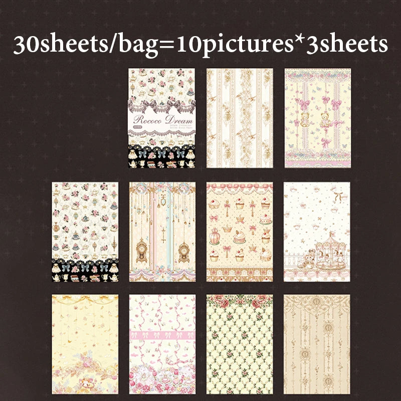 Soft Pastoral Textured Scrapbook Paper, Plaid & Floral Prints for Journal Background Collage Perfect Gift Choice Qme C