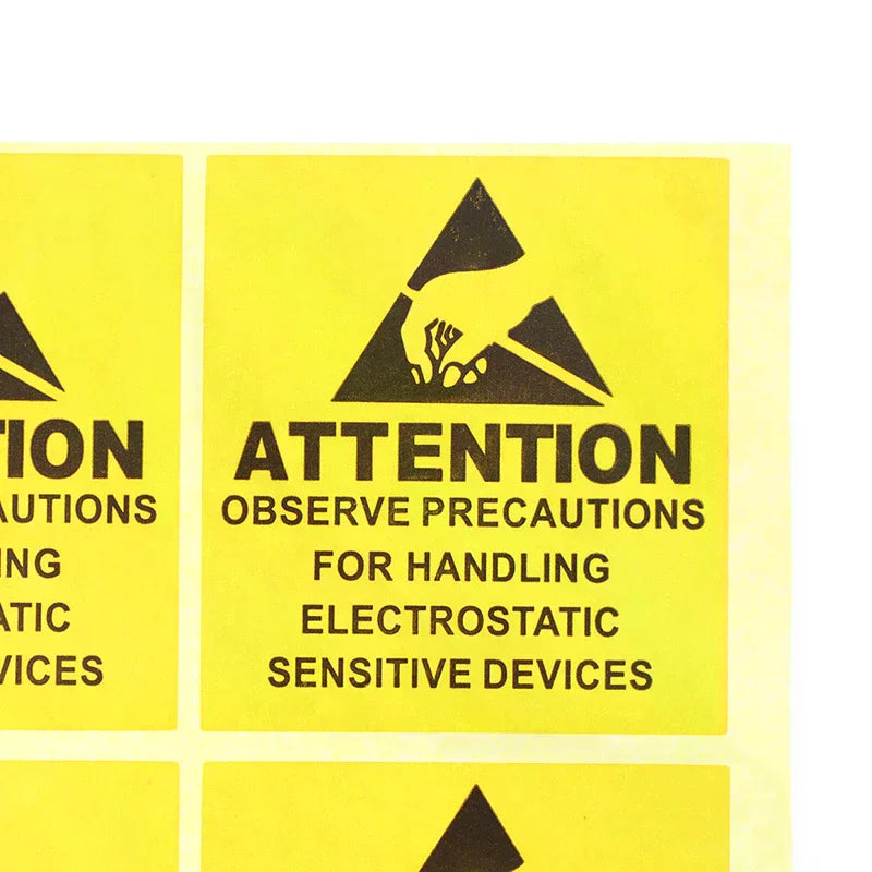 Attention Caution Sticky Sticker Adhesive Warning Label Reminder ESD Qme