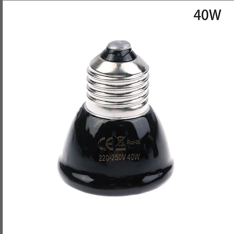 220-240V Far Infrared Heating Lamp Black Ceramic E27 Pet Warmer Bulb Qme 40W