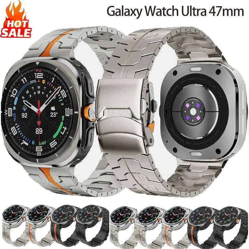 Titanium Luxury Strap for Samsung Galaxy Watch Ultra 47mm Band for Samsung Ultra Galaxy 47MM Men Watchband Galaxy Ultra Bracelet Qme