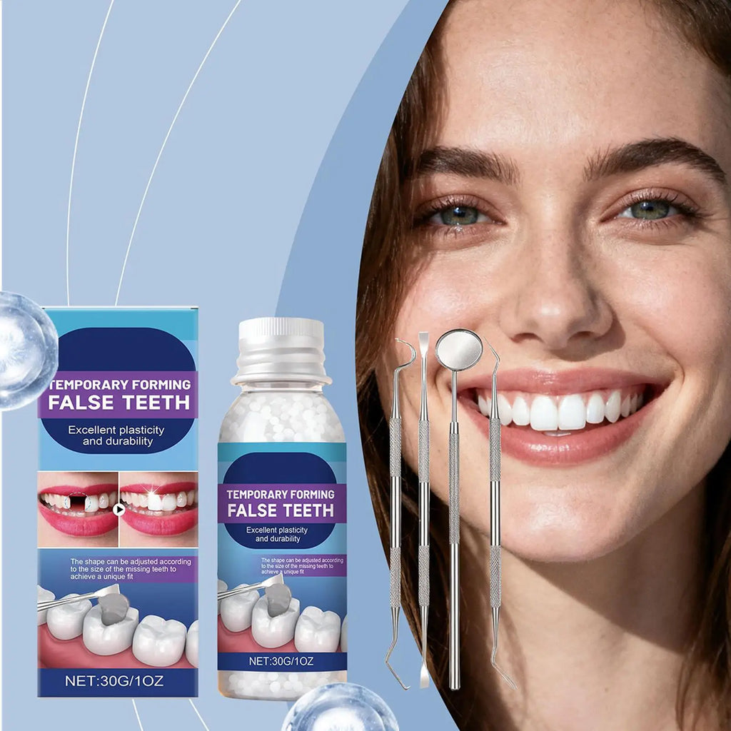 Teeth Repair Glue 30g Pliable Strong Hold Bonding Glue for Loose Teeth for Adults Women Beginners Men Home School Commuting Qme