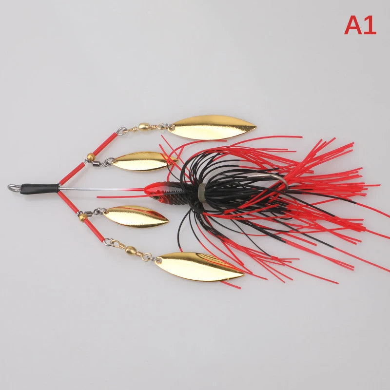 Lunker Spinner Baits Hard Fishing Lure Noisy Buzz Rotating Blade Qme A1