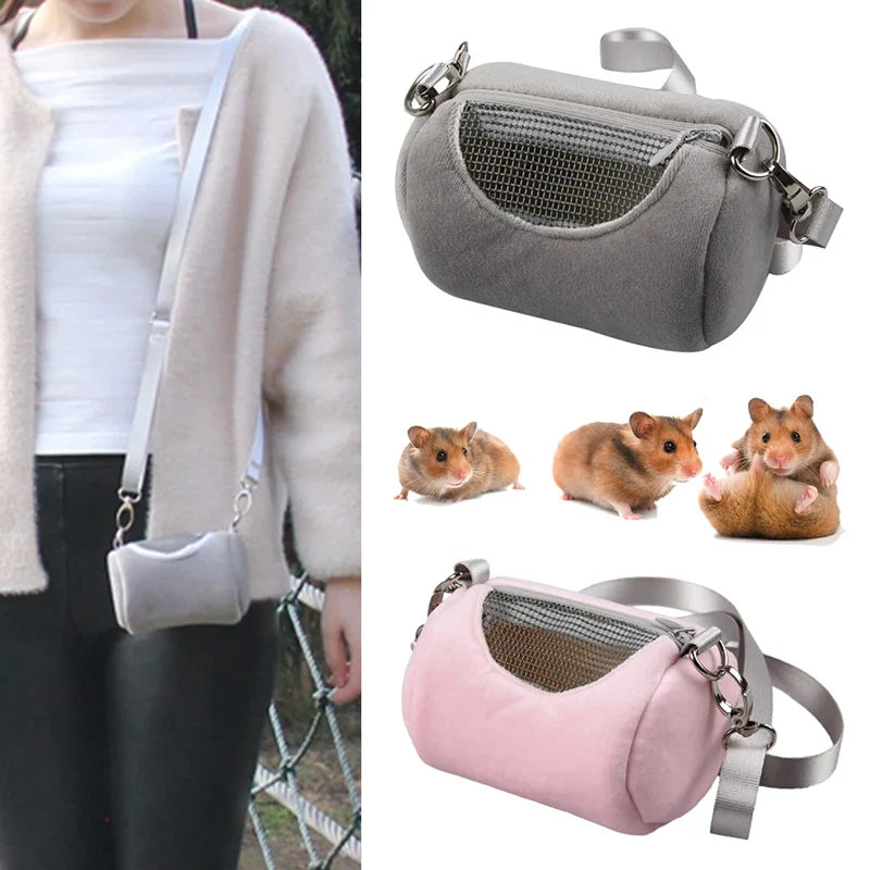 Travel Friendly Hamster Bag Cylinder Design Mesh Visibility Qme