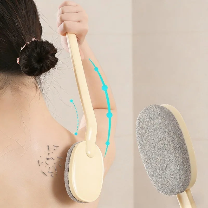 Long Handle Back Scrubber Brush Soft Bristles Exfoliating Massaging Qme