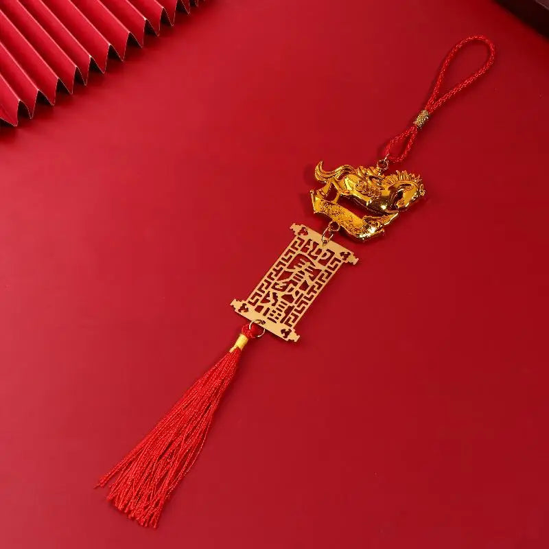 2026 Year Of The Horse Golden Plastic Zodiac Horse Pendant Lucky Spring Festival Home Car Hanging Ornaments New Year Gifts Qme style 8