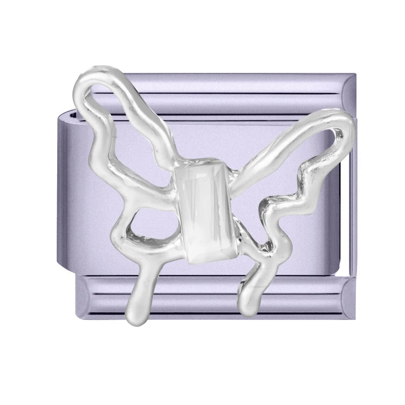 Fashion Zircon Bow Butterfly Cute Rabbit Italian Charms Links DIY