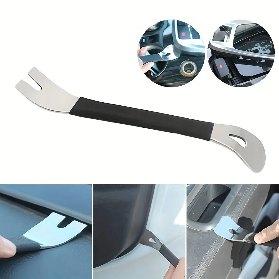Auto Trim Removal Tool - Car Audio & Door Panel Pry Bar with Ergonomic Black Grip for Interior Disassembly, Qme