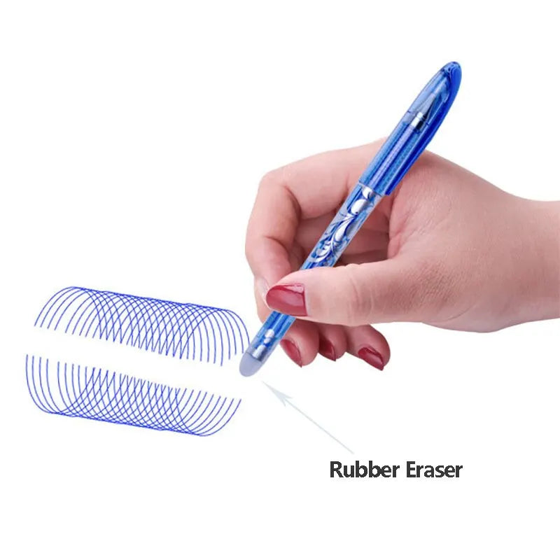 23 PCS Erasable Gel Pen Set Ballpoint Pens Rod 0.5mm Muti-Colors Ink Washable Handle Stationery School Office Writing Supplies Qme