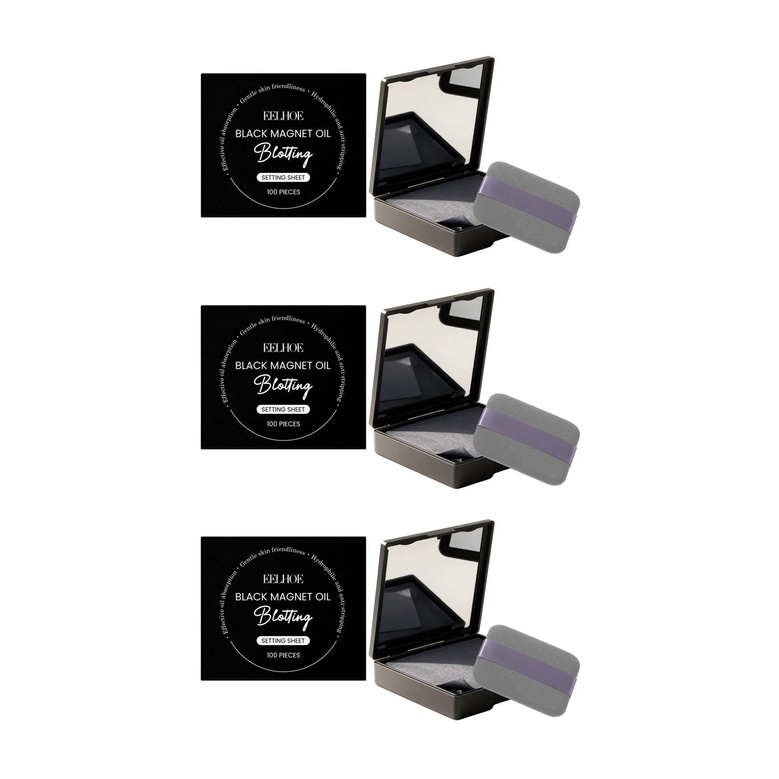Facial Oil Blotting Paper With Mirror Oil Absorbing Refreshes Skin Makeup Protection Portable for Face Shine Control Daily Use Qme 3 Sets