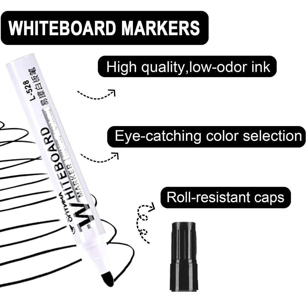 1-100Pcs Erasable Whiteboard Marker Pen Blackboard Marker Teaching Chalk for Glass Office School Stationery White Board Marker Qme