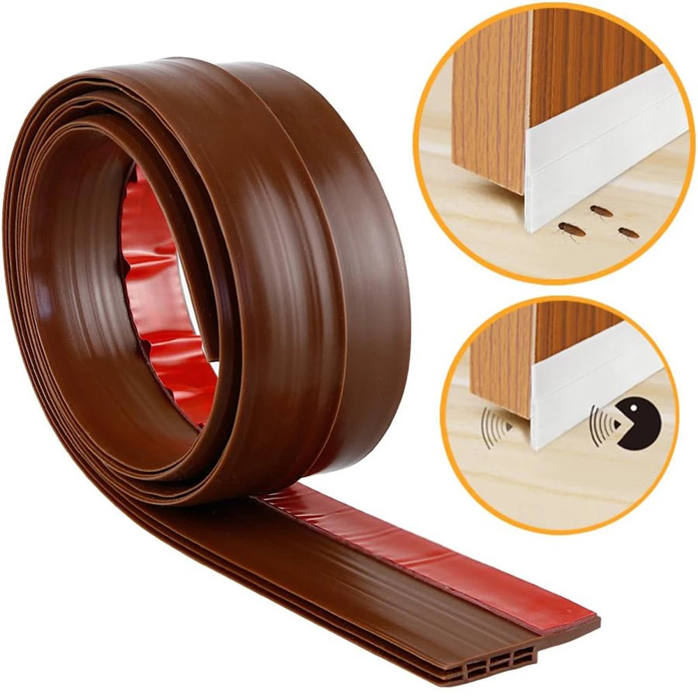 1-4pcs Door Dust Stopper Seal Strip 1m TPE Self-adhesive Door Under Gap Weather Strip Acoustic Foam 5 Colors Anti Draft Tape Qme