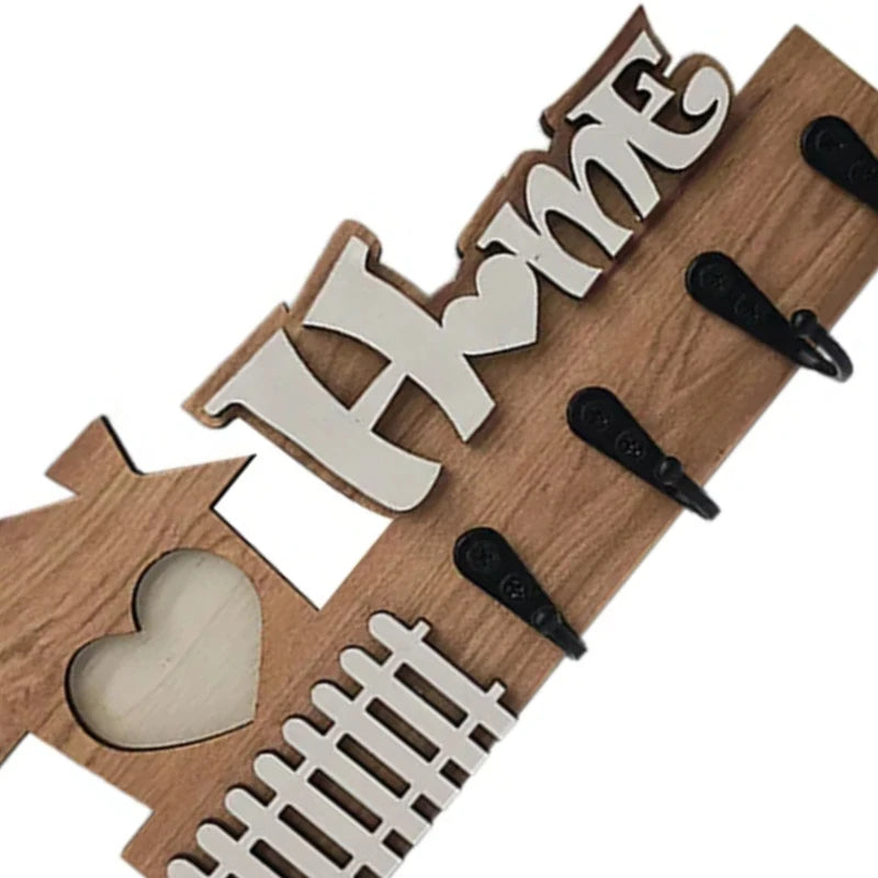 Wooden Wall Hooks Door Hangers Entrance Decoration Key Holder Crafts Qme