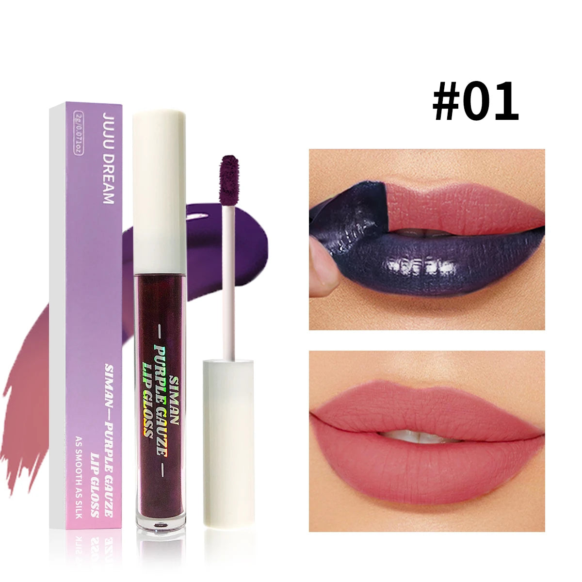 Tear-drop Lip Gloss Water-resistant Matte Liquid Does Not Stick Cup Qme 01 Light pink