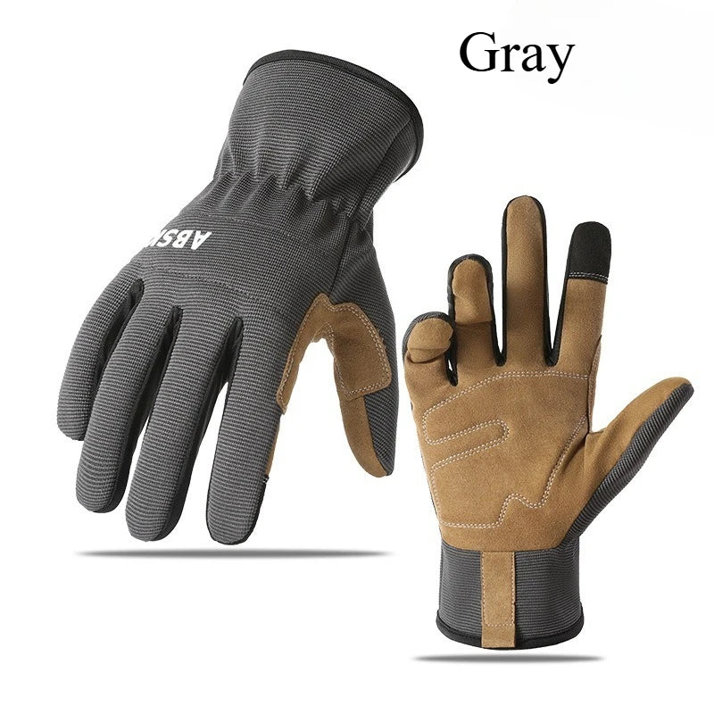 Garden Work Gloves Anti-Slip Abrasion Resistant Touchscreen Protective Thorn Proof for Gardening Planting Repair Qme Gray-XL