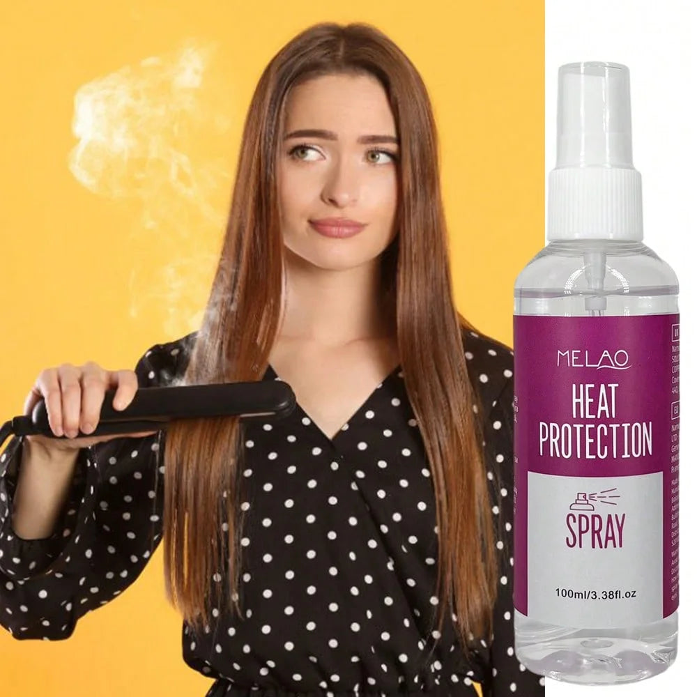 MELAO Heat Protectant Spray for Hair, Curling Iron & Flat Iron, Prevents Heat Damage, Adds Shine & Softness, Anti Frizz Qme