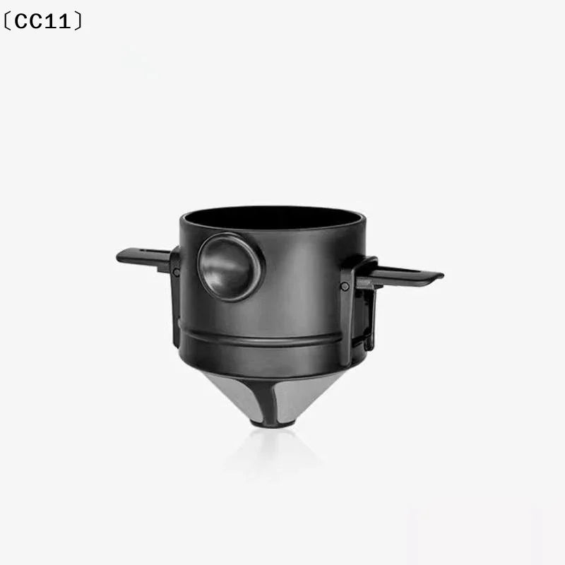 Coffee Filter Cup Foldable Reusable Dripper Dual Layer Mesh Pour Over Qme