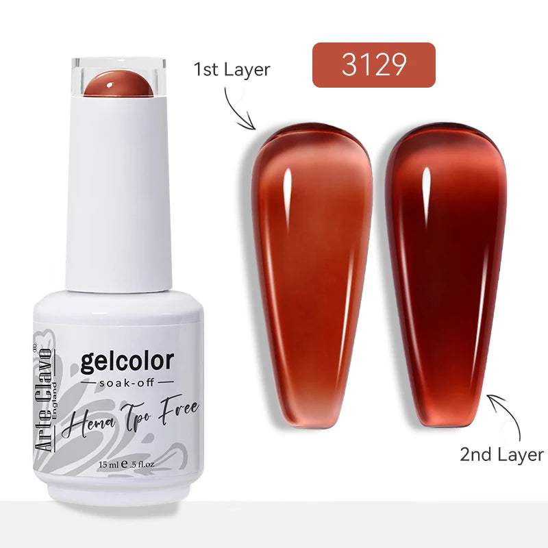 Arte Clavo Jelly Transparent Gel Nail Polish Summer Nude Pink Semi