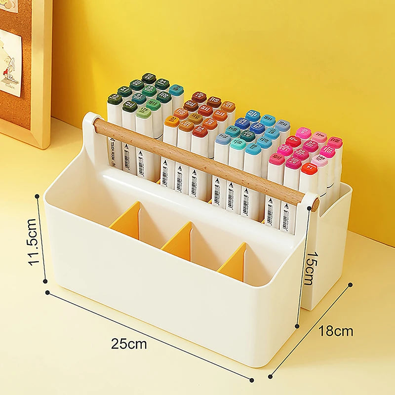 Large Capacity Multifunctional Storage Holder School Office Portable Pen Holder Storage Box Desktop Sundries Storage Basket Qme A6