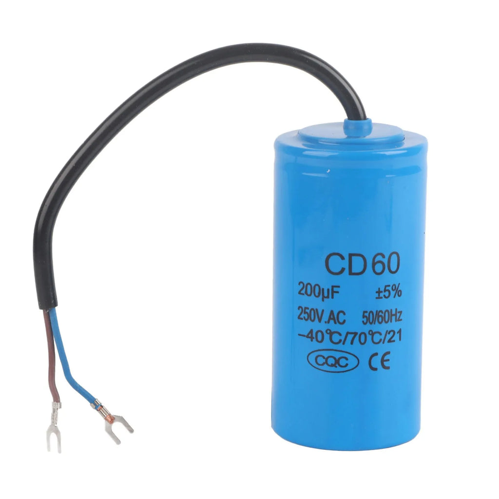 CD60 Capacitor Run Capacitor CD60 Run Capacitor CD60 Run Capacitor with Wire 250V AC 200uF 50/60Hz for Motor Air Compressor Qme 200uf