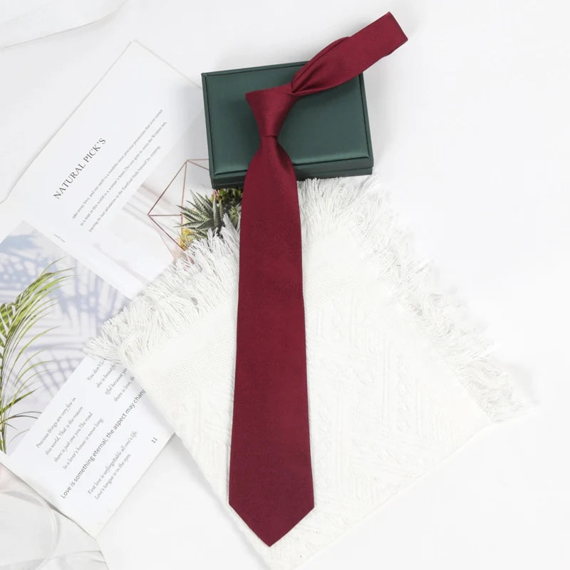 Men Tie Vintage Burgundy 100 Silk Ties Luxury Business Wedding Mens Qme
