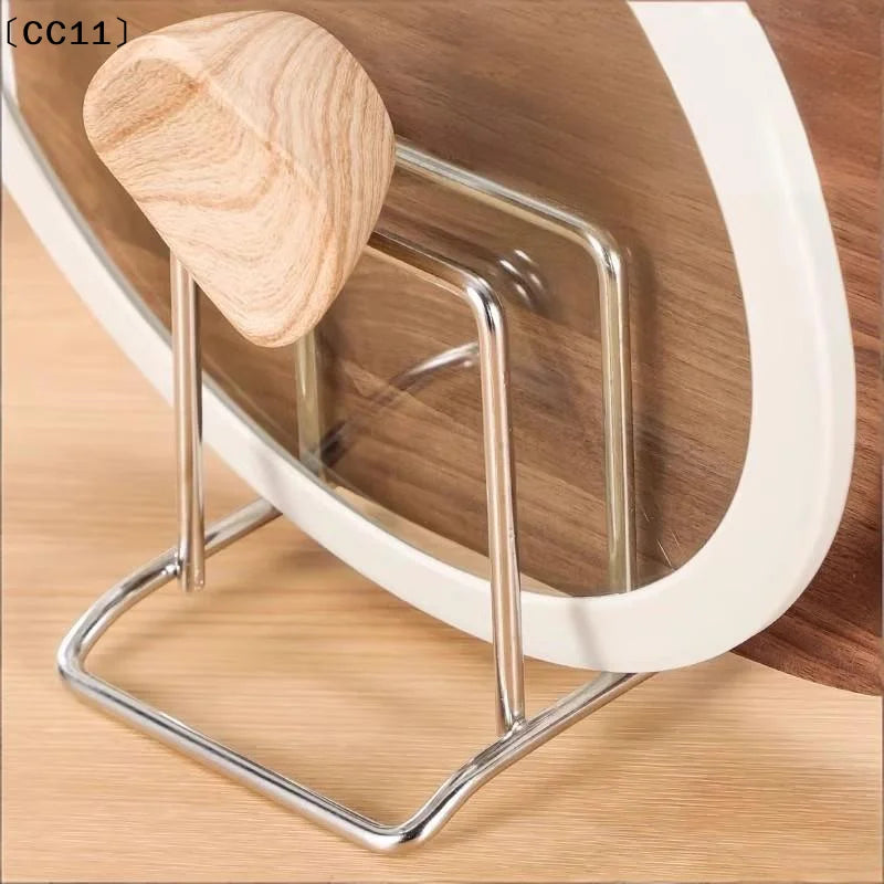 Stainless Steel Household Pot Lid Rack Cutting Board Kitchen Storage Qme